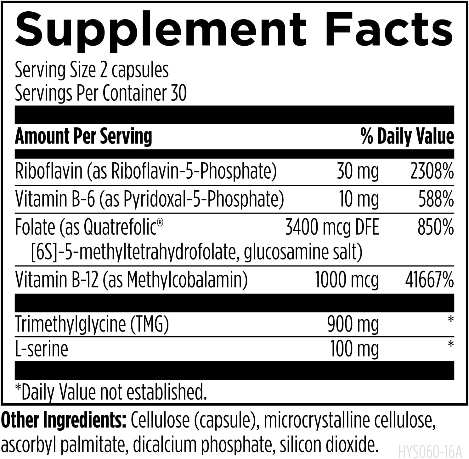 Designs for Health Homocysteine Supreme - Complejo de Vitaminas B Metiladas con Riboflavina, B6, B12, Folato, L-Serina y TMG - 60 Cápsulas