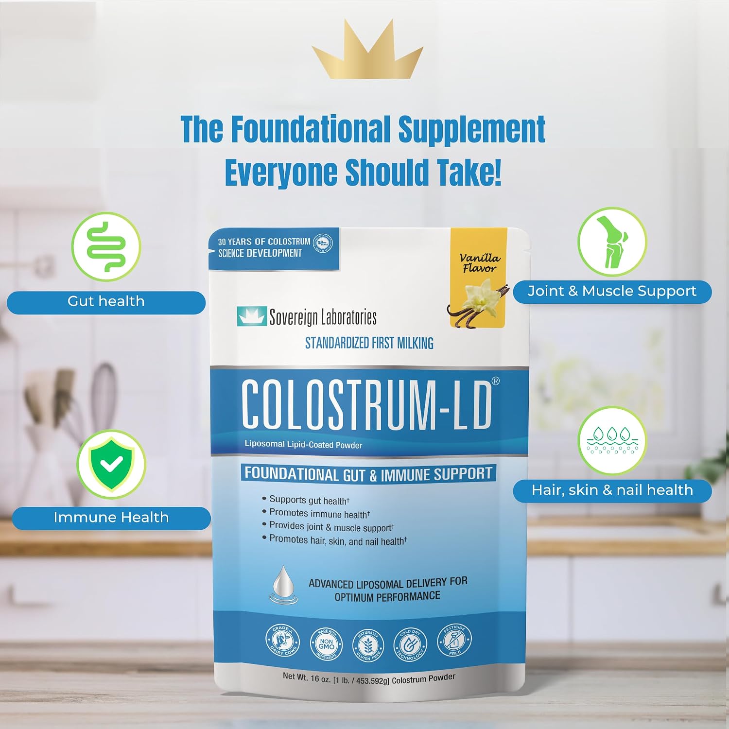 Colostrum-LD en Polvo, Sabor Vainilla Natural, 453g