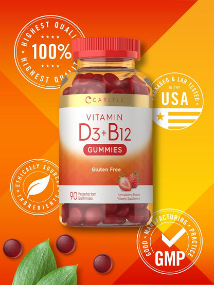 Carlyle Vitamina D3 + B12 Complex Gominolas – Formato: 90 gominolas por envase (45 raciones). – Image 6