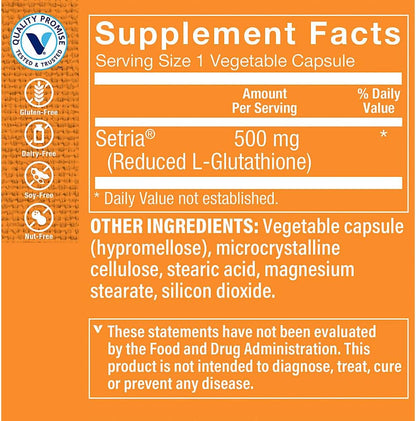 The Vitamin Shoppe Reduced Glutathione 500 mg, 60 Cápsulas – Image 2