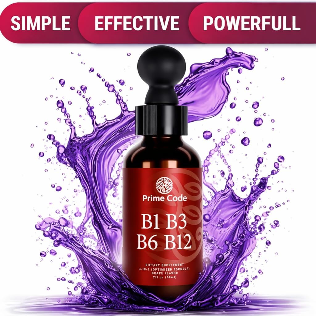 Prime Code Gotas Líquidas de Complejo B con Vitaminas B1, B3, B6 y B12