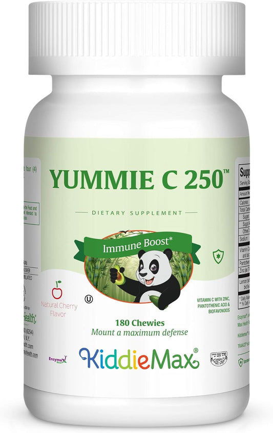 Maxi Health Vitamina C Masticable con Zinc - 180 Comprimidos Sabor Cereza - Kosher