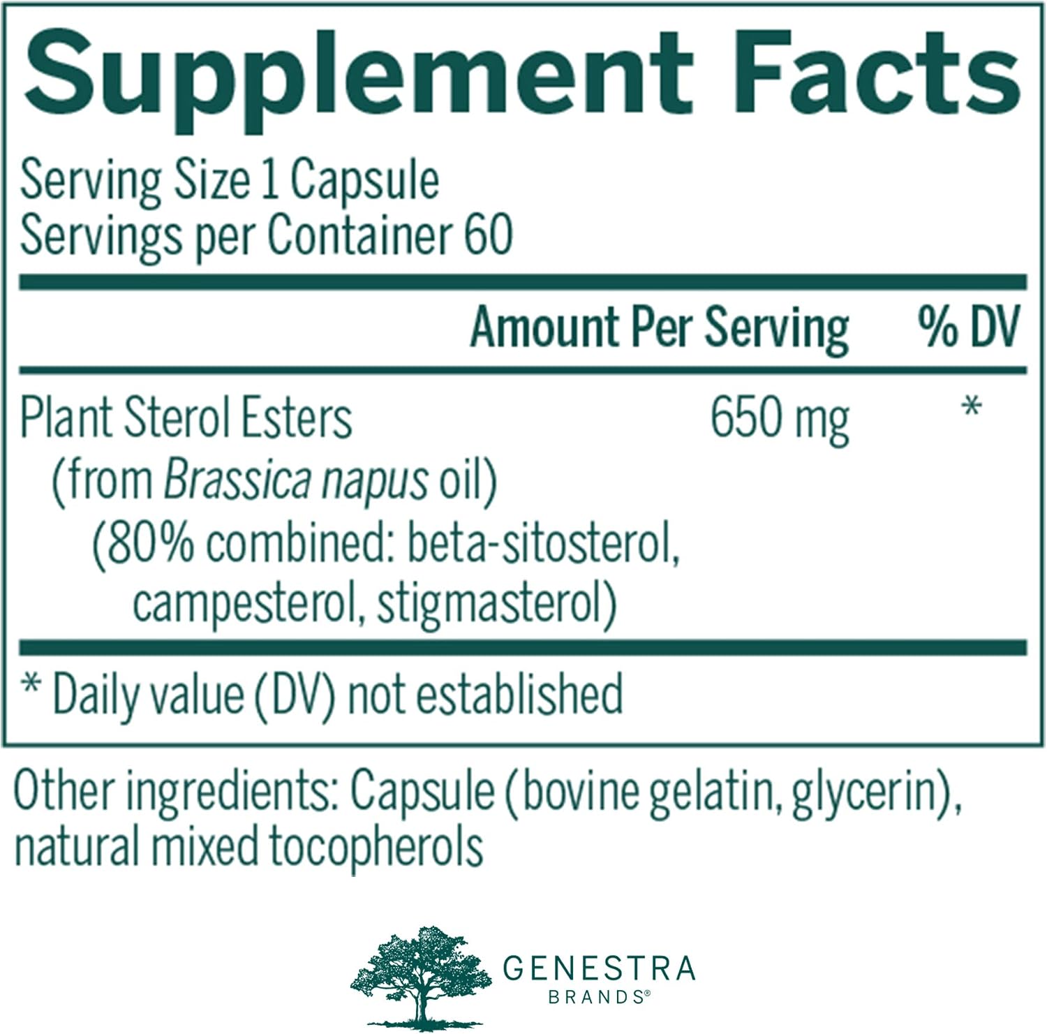Genestra Brands Col-Sterol | Apoyo para los niveles saludables de colesterol total y LDL | 60 cápsulas
