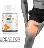 ALPHA RISE ADK 10 - Vitamina D3 10000 UI, K2 (MK7+MK4) y Vitamina A con Aceite de Oliva - 90 Cápsulas Vegetarianas - No GMO