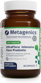 Metagenics UltraFlora Intensive Care Probiotic - 20 Mil Millones de UFC - Lactobacillus plantarum 299v - 60 Cápsulas Vegetales