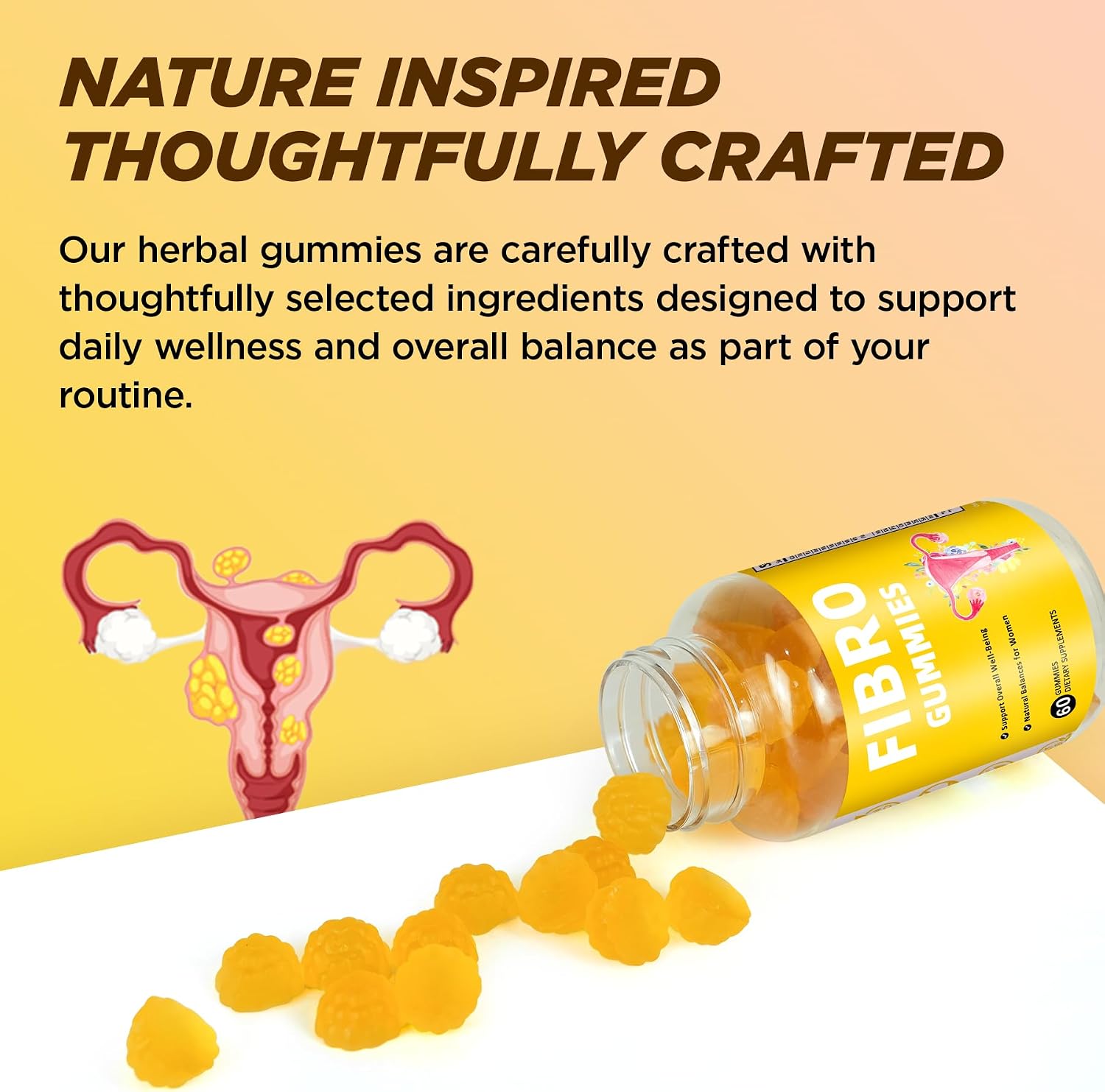 Aromlife Fibro Inositol Gummies - Gominolas de Inositol con Folato y Vitaminas B6 y B12, 60 Gominolas Sabor Naranja para Mujeres