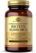 Solgar Biotin 10000 mcg Vegetable Capsules - High Potency - Vegan, Gluten Free - 120 Capsules