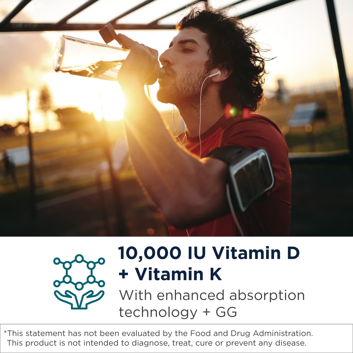 Designs for Health D-Evail 10K - 10.000 UI Vitamina D3 con K1, K2 (MK-4) y GG - 60 Cápsulas Blandas