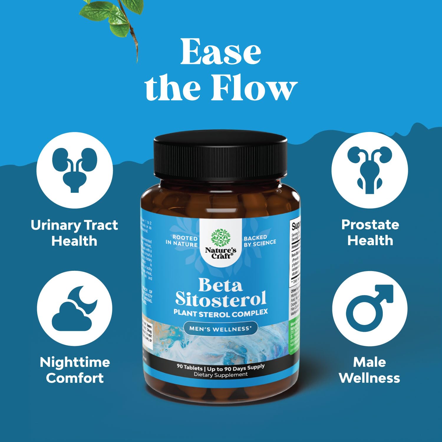 Natures Craft Complexo de Esteroles Vegetales con Beta-Sitosterol - 500mg - 90 Cápsulas