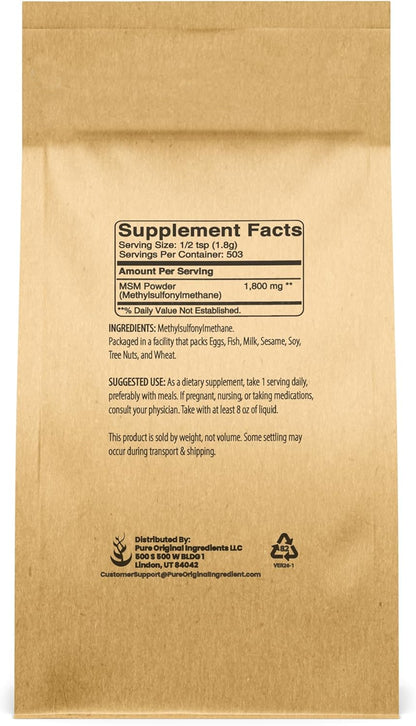 MSM (Metilsulfonilmetano) en Polvo Puro - 2 Libras (907 g) - Suplemento de Azufre Natural – Image 2