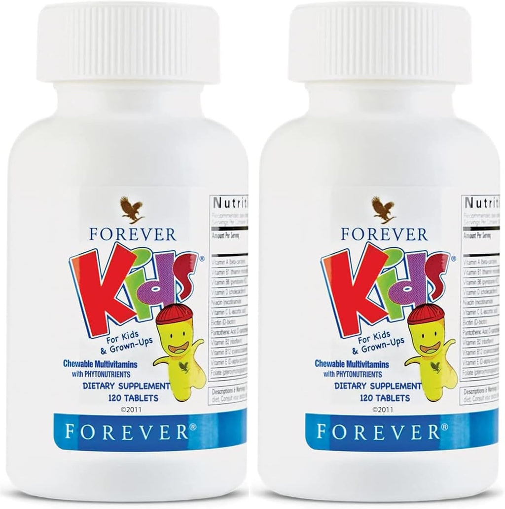 Forever Kids Multivitamínico Masticable Sabor Uva - 120 Comprimidos (Pack de 2)