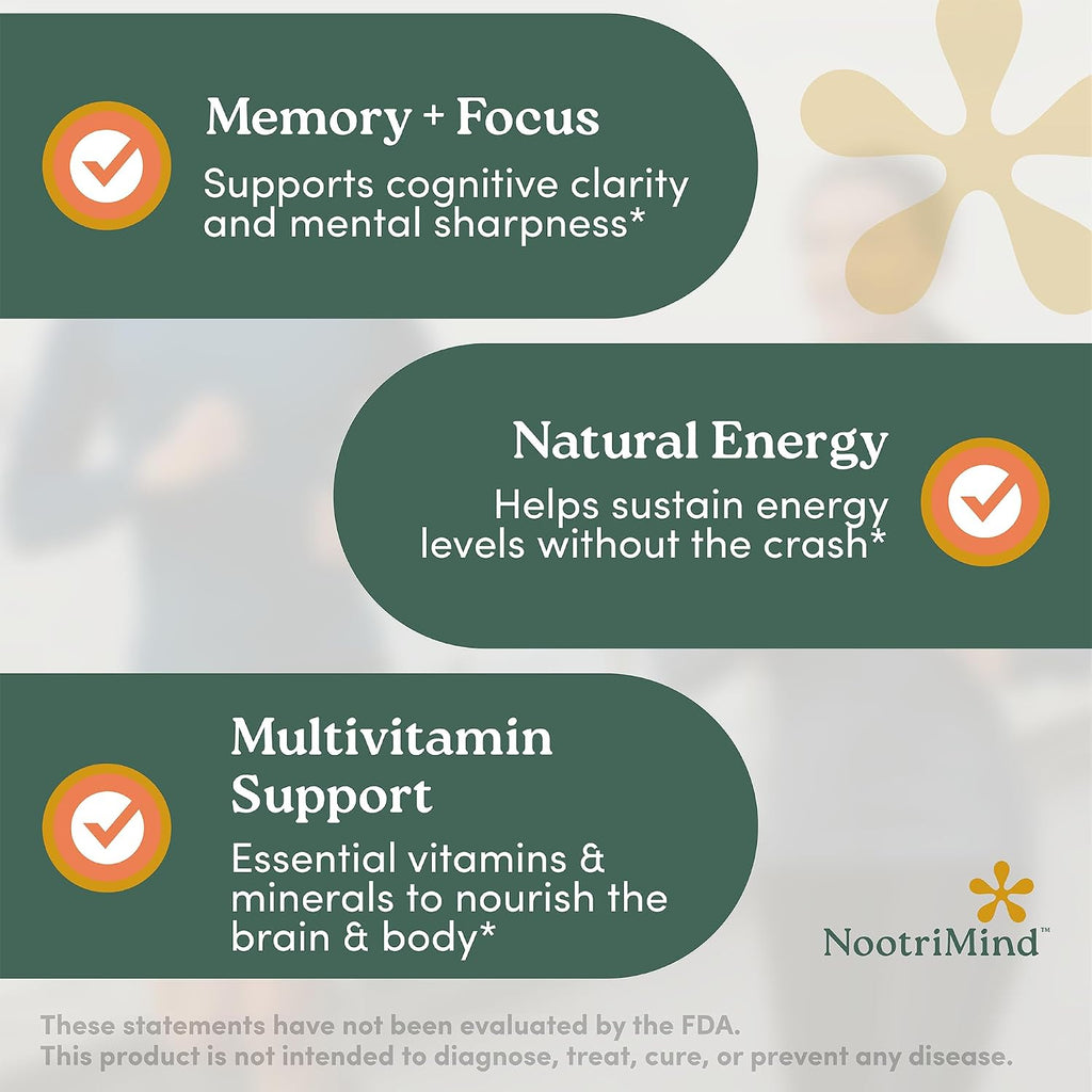 Nootrimind Complex 40 en 1 - Suplemento Nootrópico con Bacopa, DMAE y B12 para Memoria y Enfoque