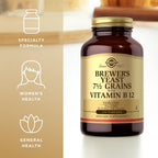 Solgar Levadura de Cerveza 7 ½ Granos con Vitamina B12 - 250 tabletas (Pack de 3)