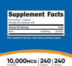 Nutricost Biotin (Vitamin B7) 10,000 mcg, 240 Capsules - Vegan, Gluten-Free Supplement