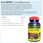 POMI Matrix - Fórmula Potenciada con Granada, Té Verde, Cúrcuma y Brócoli - 10 Veces Más Fuerte - Cápsulas Veganas