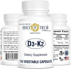 Bio-Tech D3-K2 120 Cápsulas Vegetales