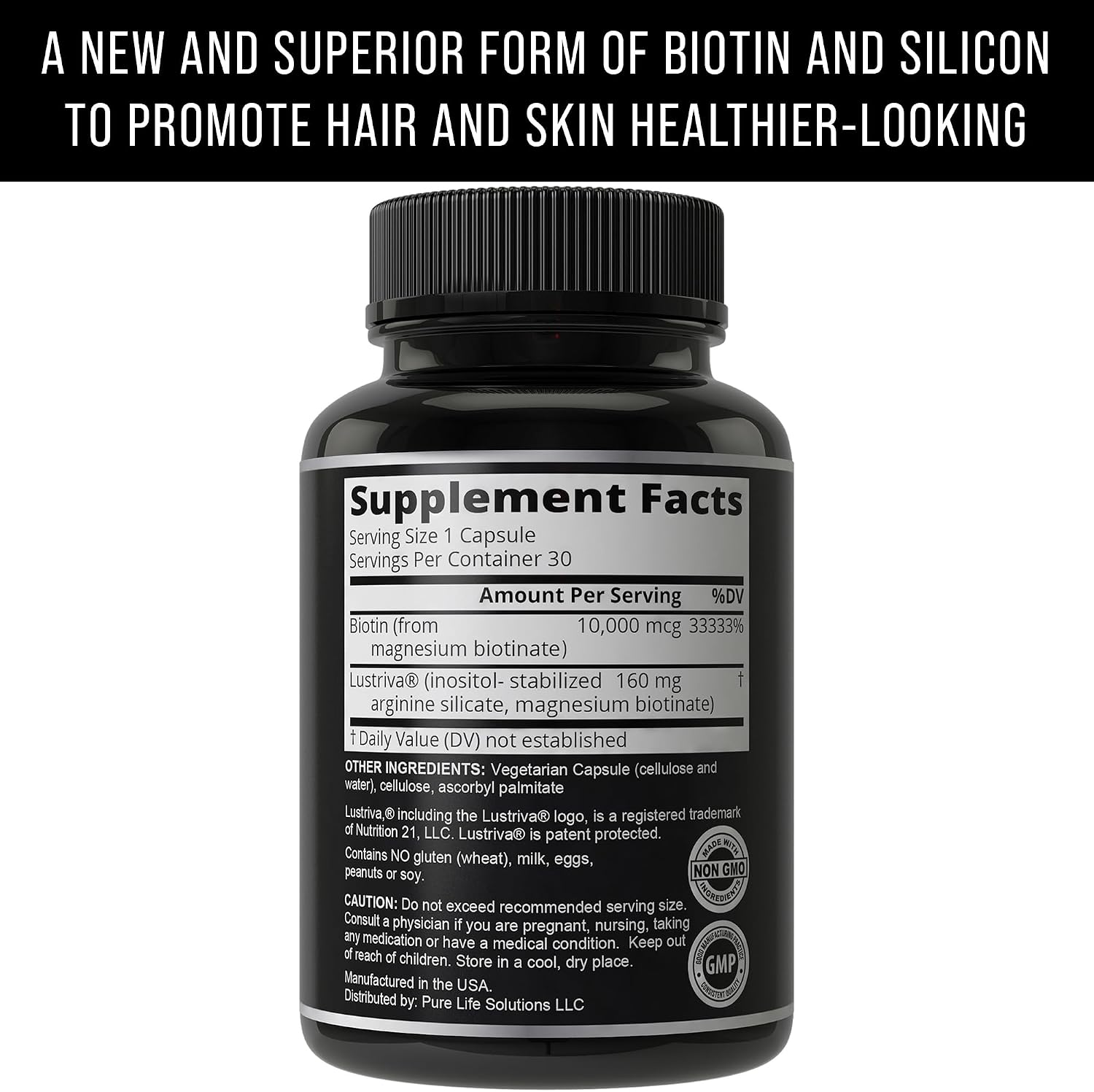 Lustriva - Suplemento de Biotina 10000mcg para el Cuidado del Cabello y la Piel