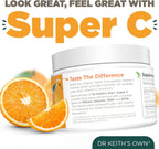 Dr. Keith's Own Super C - Vitamina C en polvo tamponada de alta dosis 4000 mg con D-ribosa, glicina y MSM - Fácil de absorber, suave para el estómago - Sin sabor, 200 g cada uno (paquete de 3)