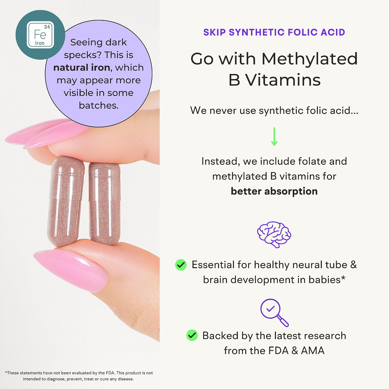 Vitaminas Prenatales Whole Food - 120 Cápsulas - Apoyo Natural para la Salud Materna y Fetal