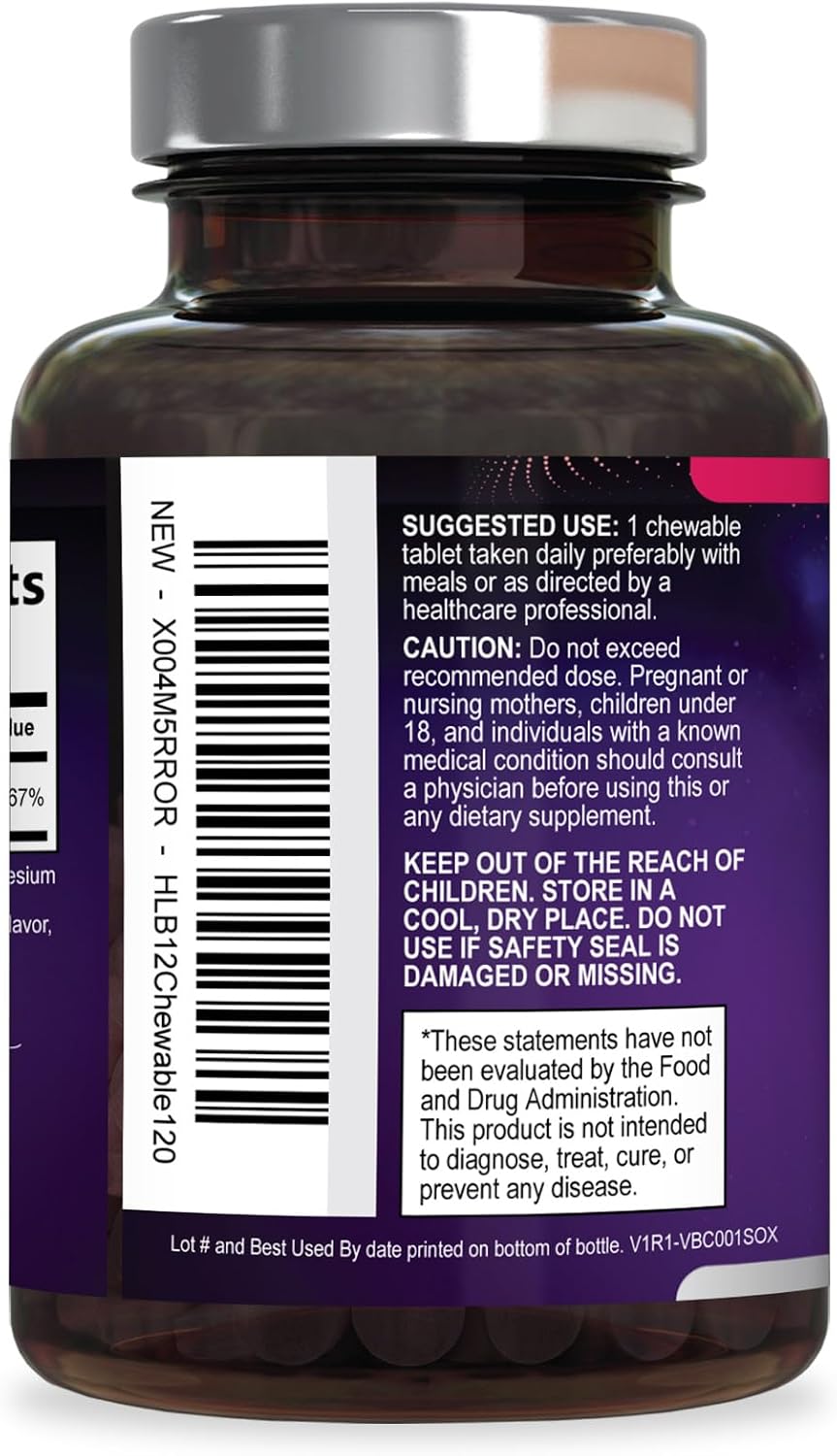 Hello Lovely! Vitamina B12 1000 mcg Masticable - Metilcobalamina, 120 Comprimidos