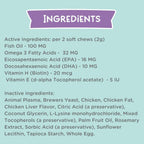 Skin and Coat Supplement for Cats - 90 Tasty Soft Chews - Omega 3 Fish Oil, Biotin, Vitamin E Supports Skin & Fur Health - 3.2 oz