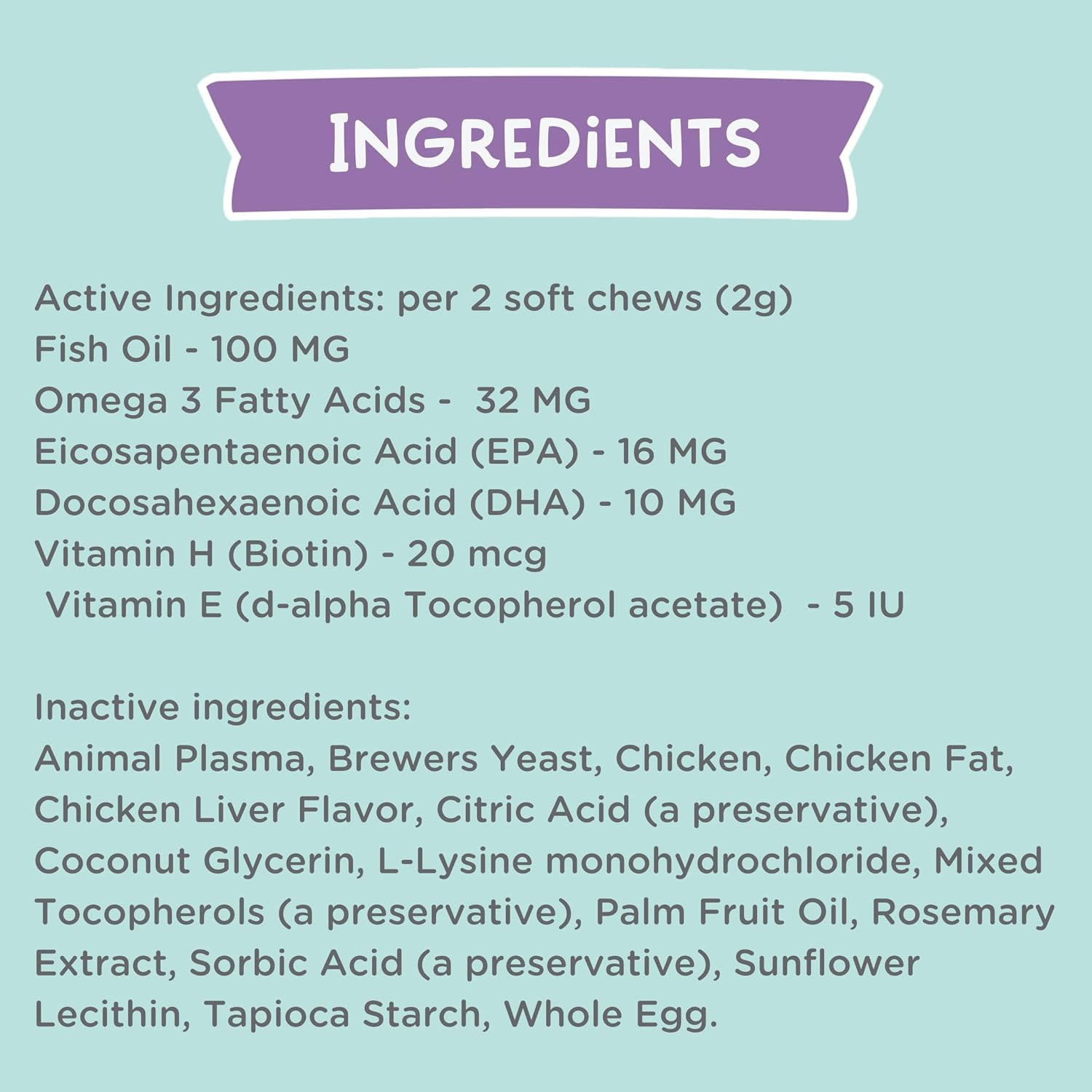Skin and Coat Supplement for Cats - 90 Tasty Soft Chews - Omega 3 Fish Oil, Biotin, Vitamin E Supports Skin & Fur Health - 3.2 oz