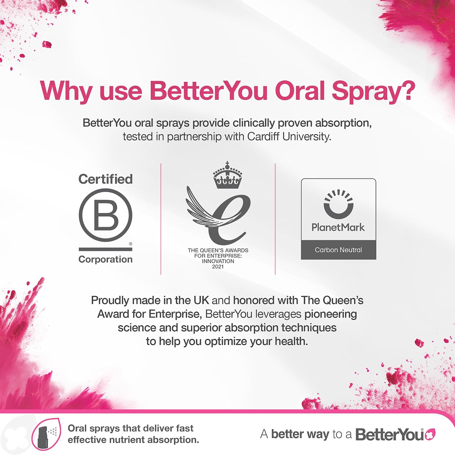 BetterYou D3000 Vitamina D Oral en Spray - 3000 UI - 0.5 oz (15 ml)