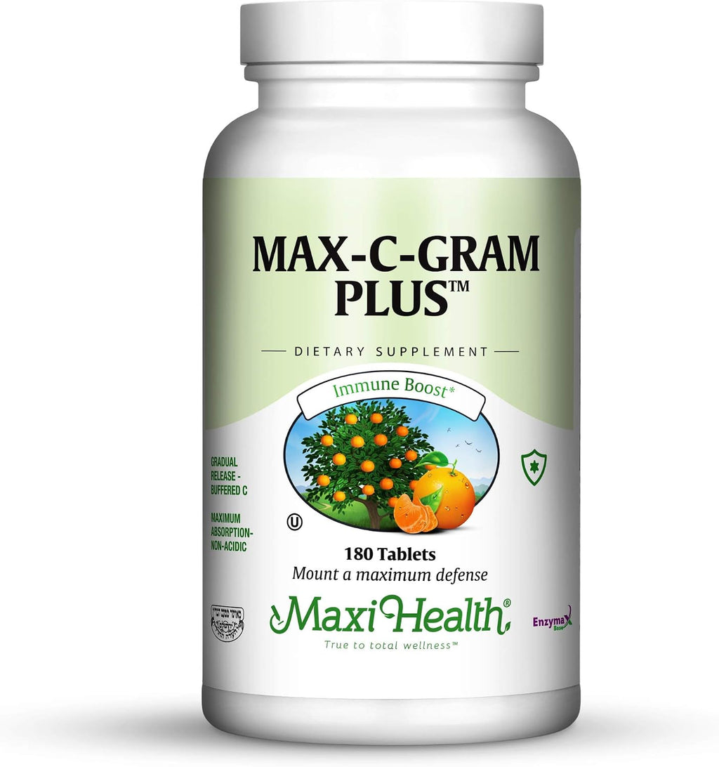 Maxi Health Vitamina C 1050mg – Buffered C Complex con Ascorbato de Calcio y Bioflavonoides – Liberación Prolongada – 90 Tabletas