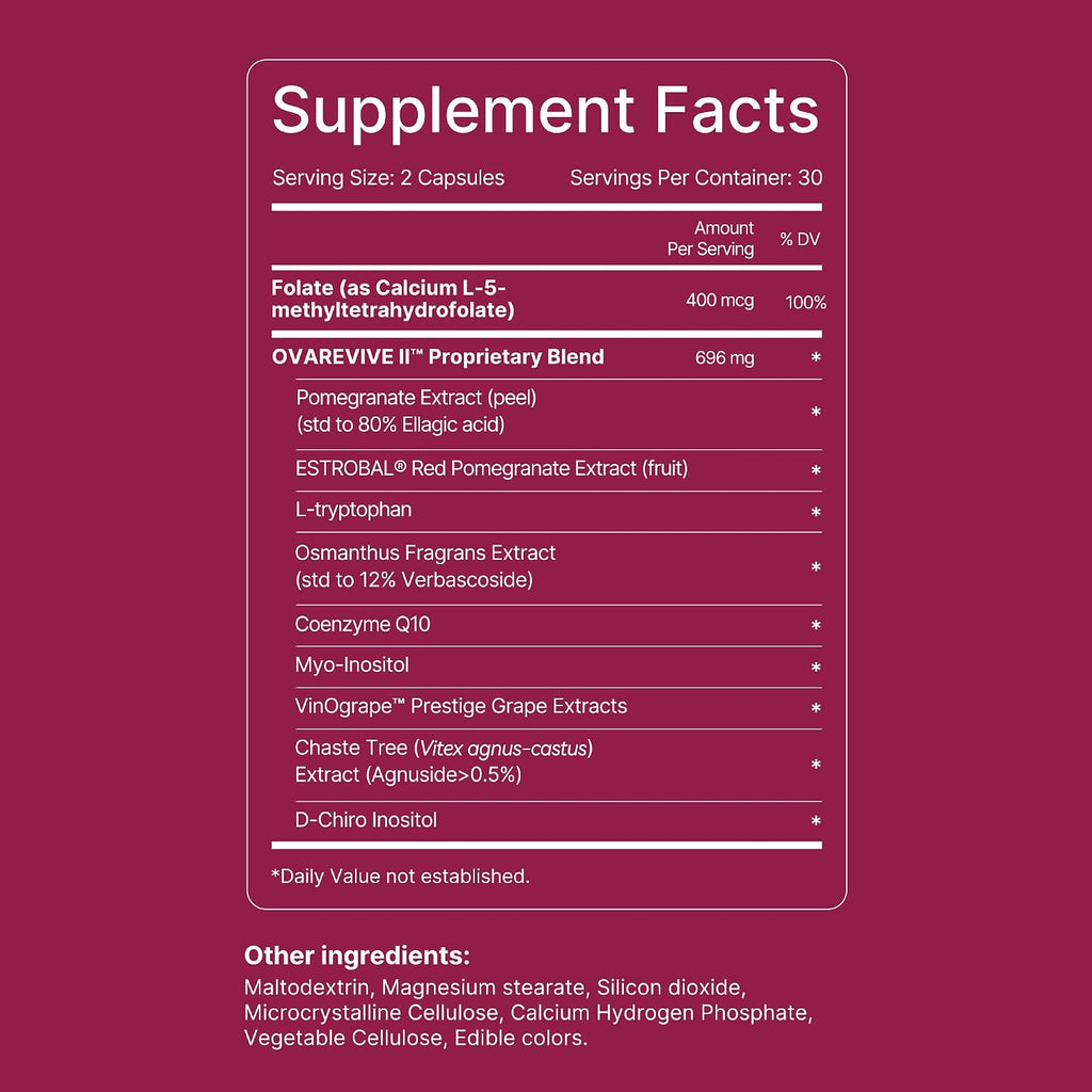 LAIFE Women's Health Support Supplement, Myo-Inositol 40:1 con Folato y Antioxidantes, 60 Cápsulas