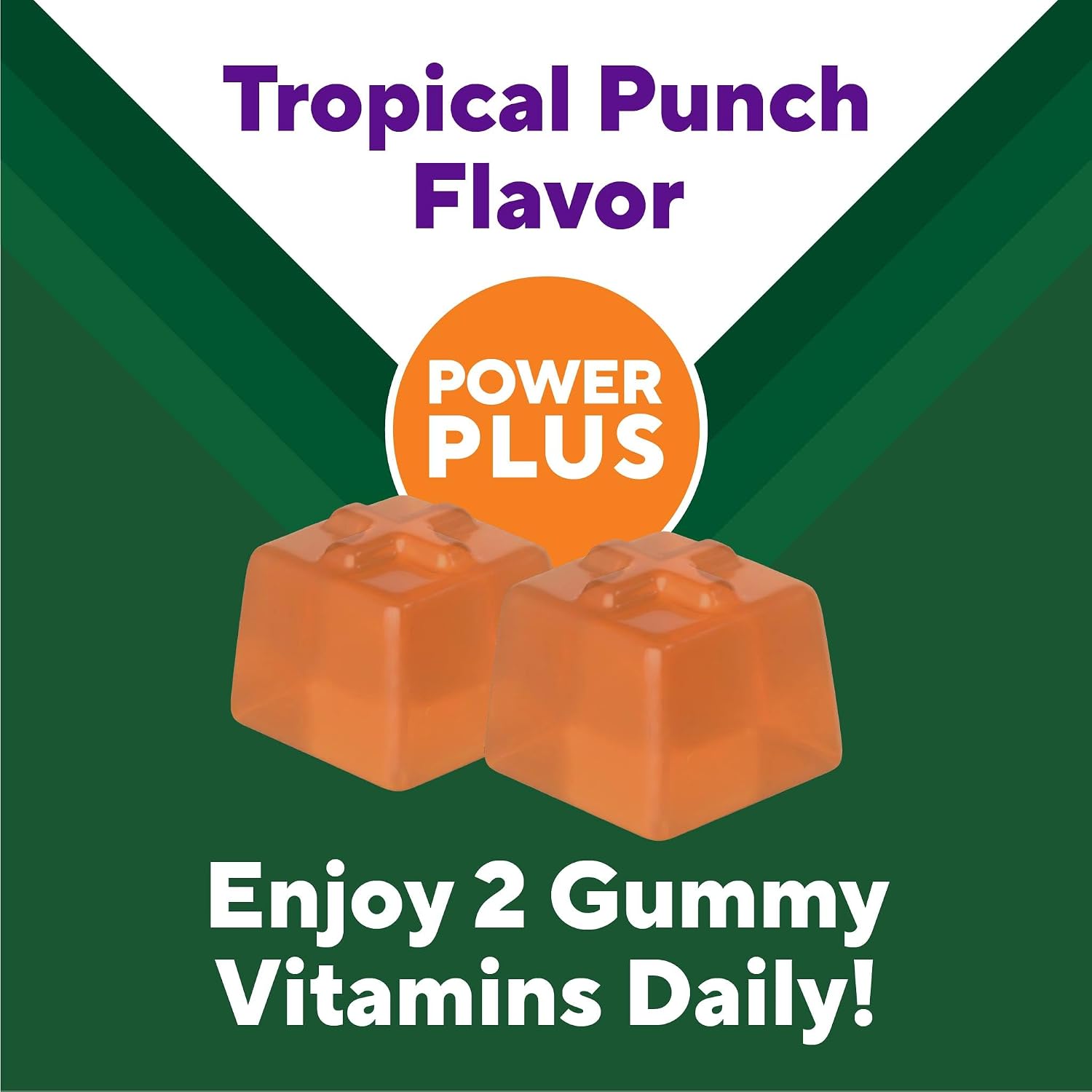 Vitafusion Power Plus Vitamina D3 K2 Gomitas, 3000 UI, 60 Unidades, Sabor Tropical Punch