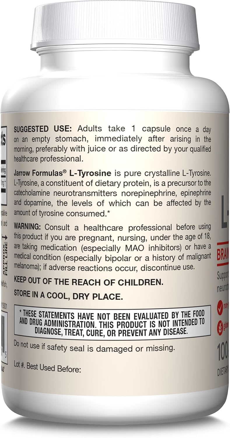 Jarrow Formulas L-Tyrosine 500 mg - 100 Cápsulas