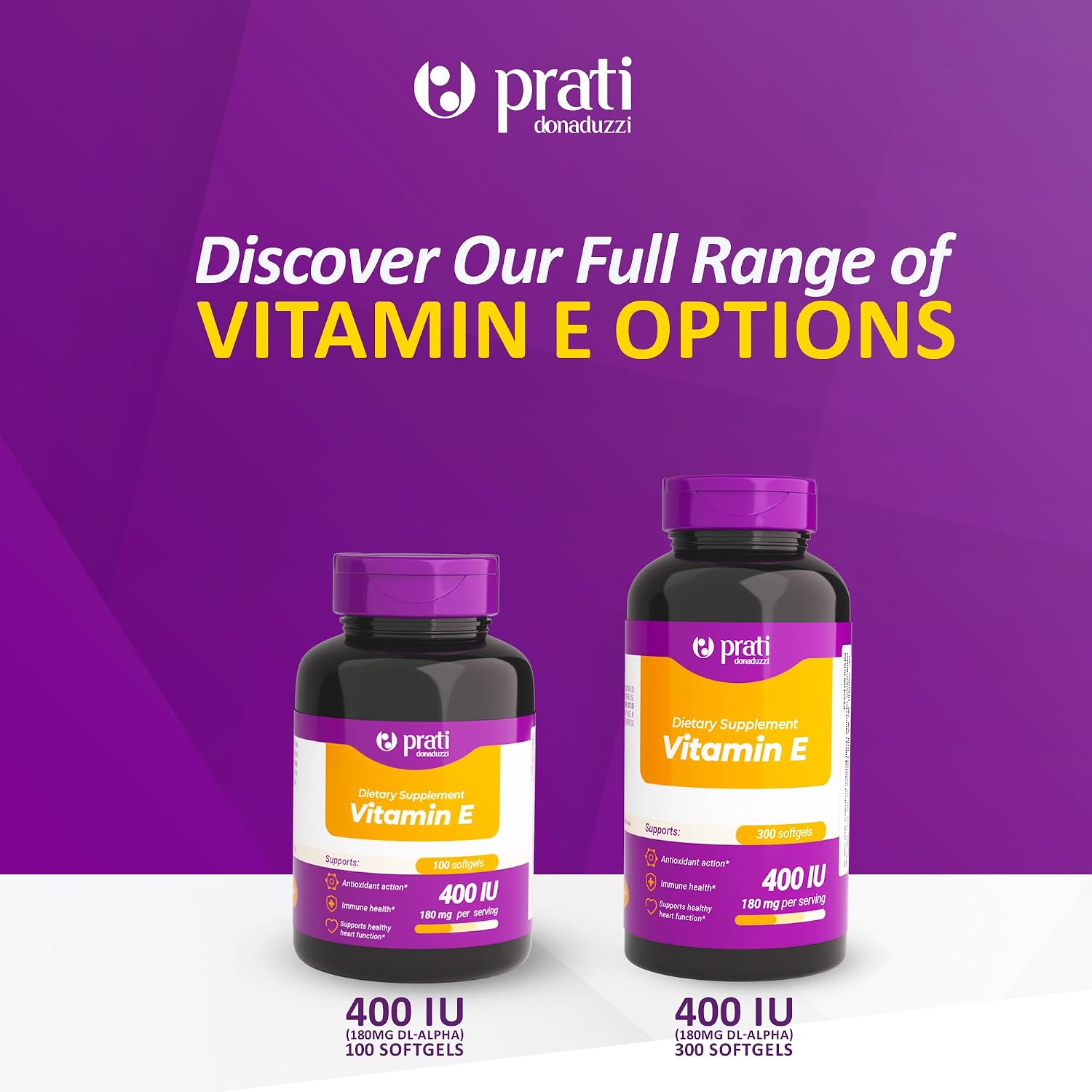 Prati Donaduzzi Vitamina E 100 Cápsulas Blandas 400 UI (180 mg dl-Alfa)