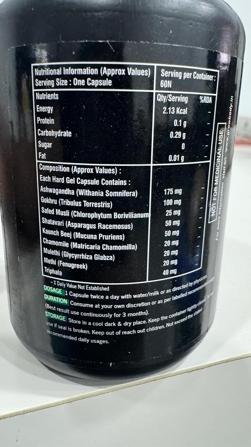 Generic Grow Body (60 Cápsulas) - Nueva Fórmula Avanzada 100% Herbal