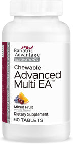 Bariatric Advantage Multivitamínico Masticable Advanced Multi EA - Alta Potencia con Hierro para Pacientes Bariátricos - Sabor Fruta Mixta - 60 Comprimidos