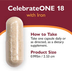 CelebrateONE Multivitamínico Bariátrico con Hierro 18 mg - 90 Cápsulas Vegetales