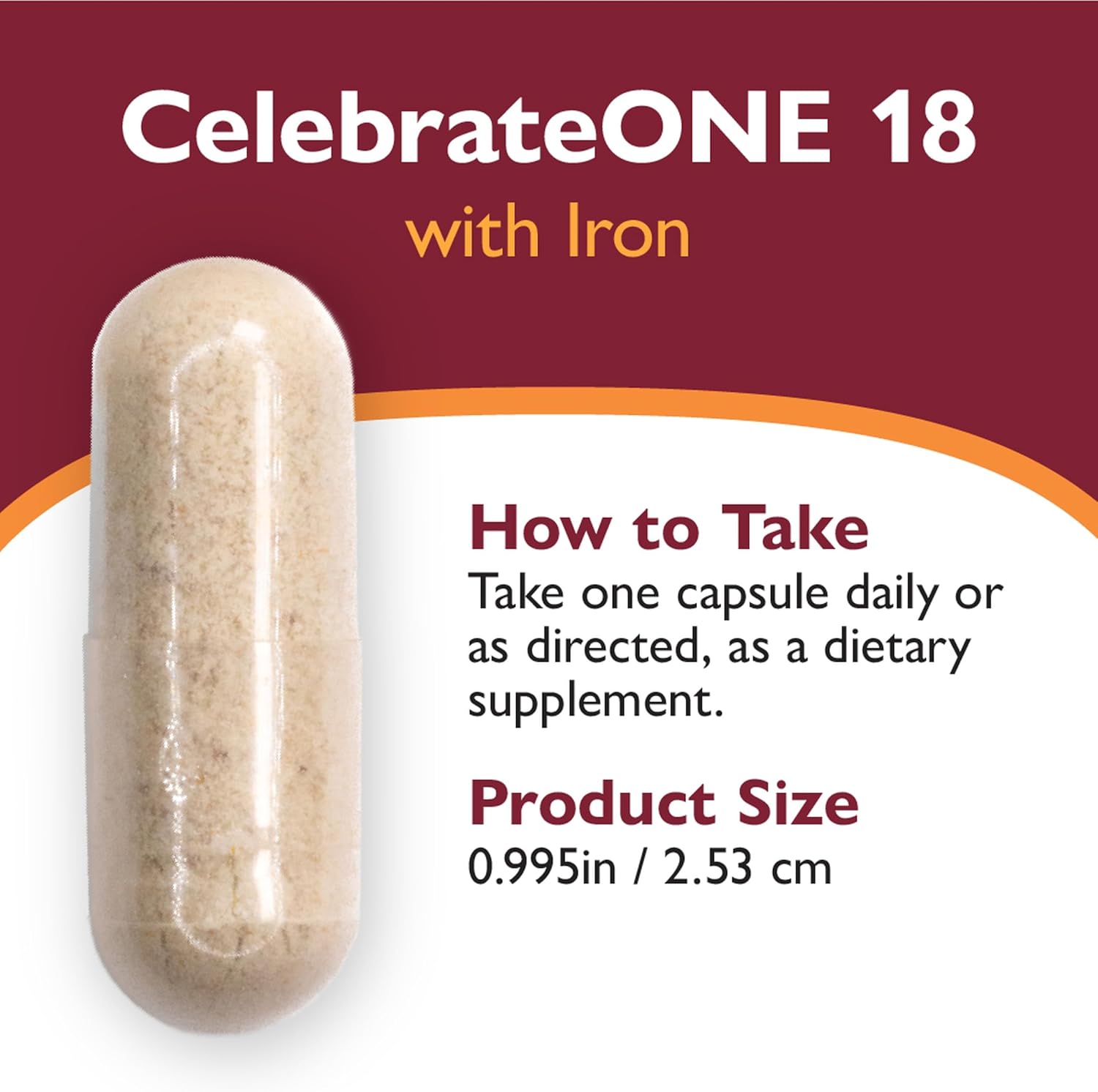 CelebrateONE Multivitamínico Bariátrico con Hierro 18 mg - 90 Cápsulas Vegetales