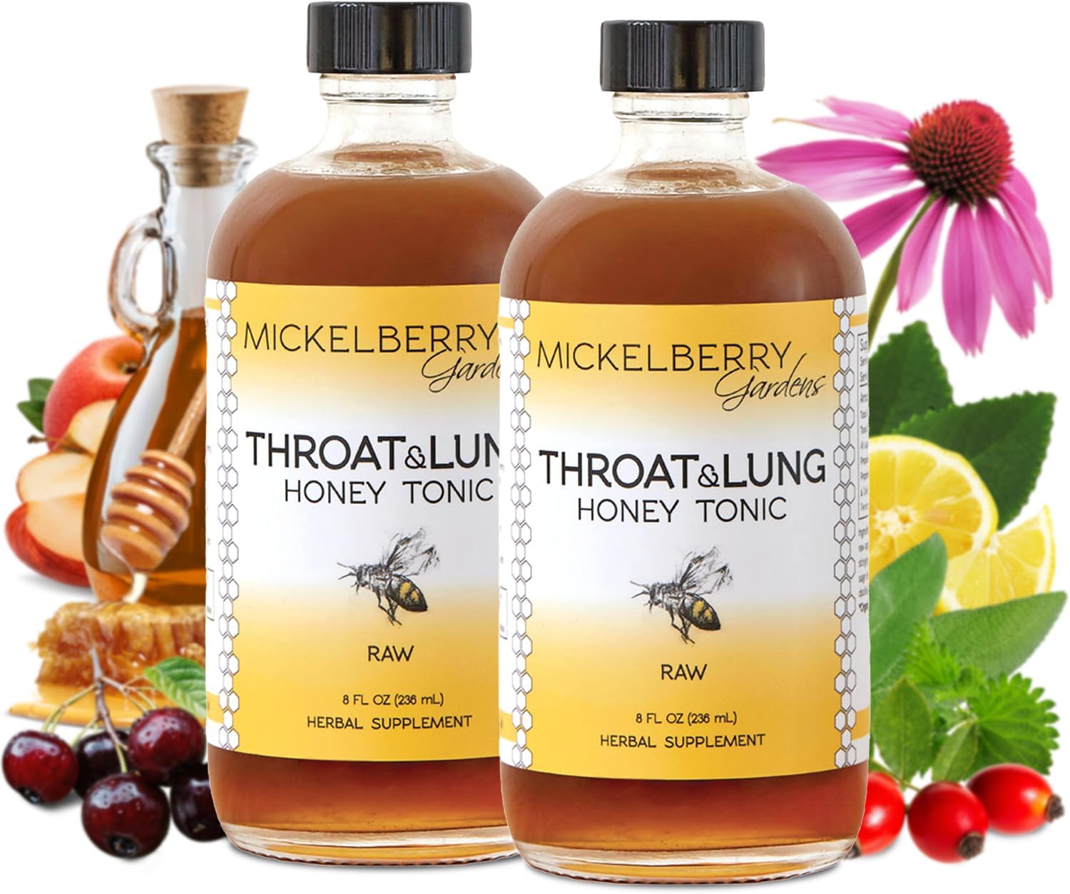 Mickelberry Gardens Tónico de Miel para Garganta y Pulmones (2x118ml)