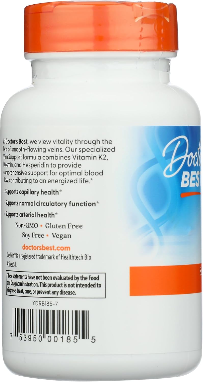 Doctor's Best Vein Support con DiosVein y MenaQ7, 60 cápsulas