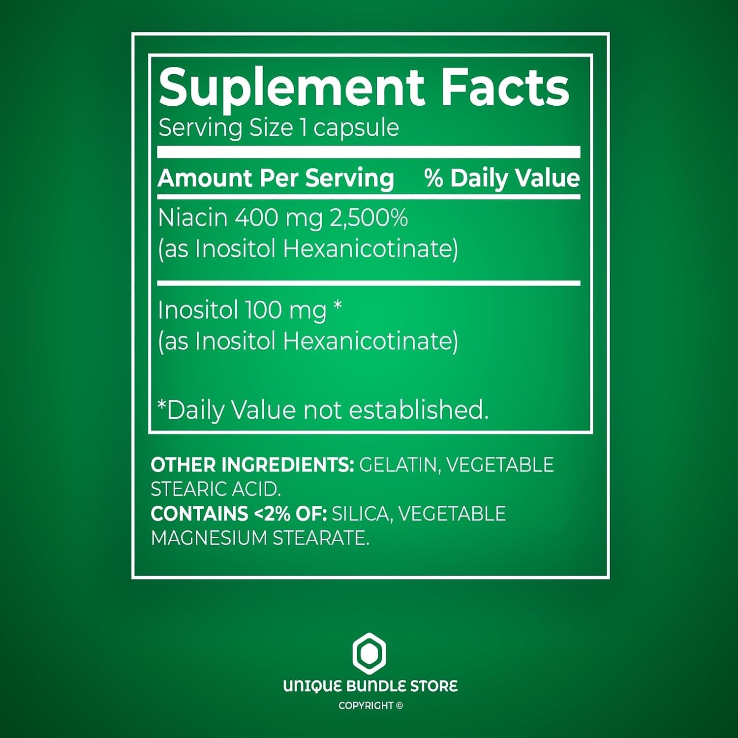 Niacina Sin Enrojecimiento 500 mg – 60 Cápsulas, Suplemento de Vitamina B3 Niacinamida, Nicotinamida 500 mg, Vitaminas B3 para Hombres y Mujeres, Sin Gluten (Paquete de 1)