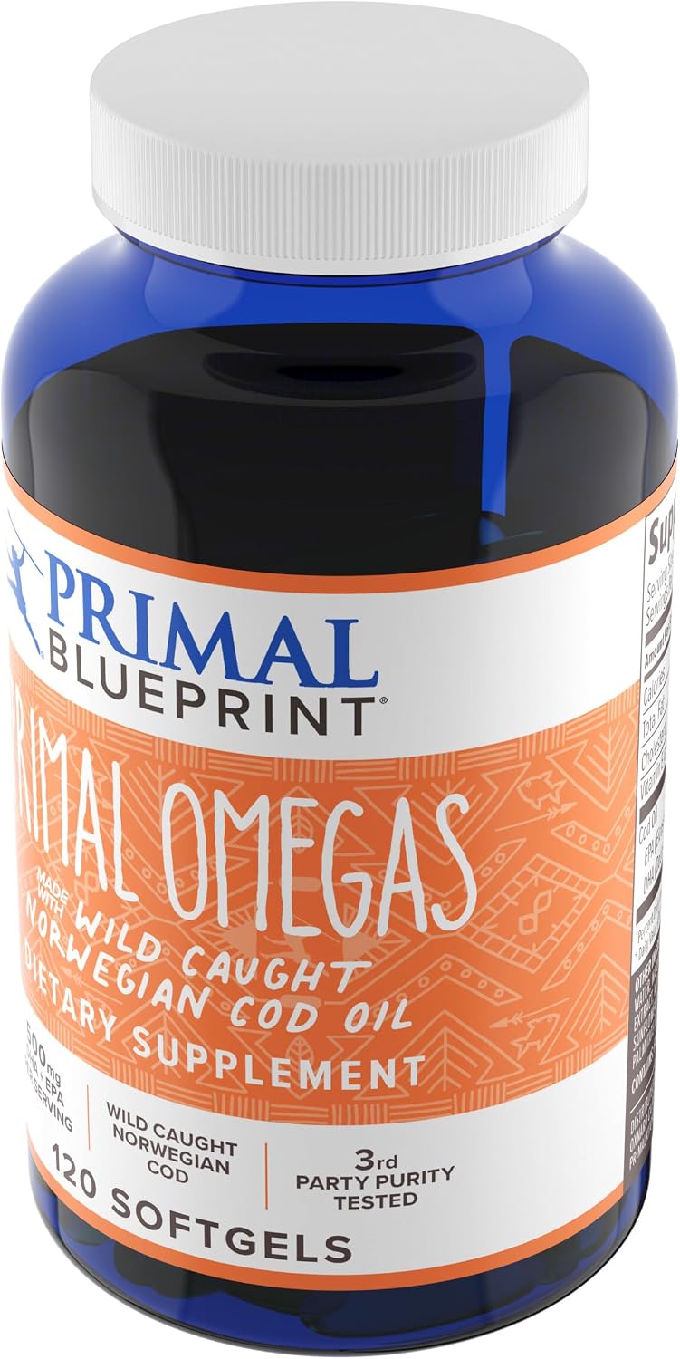 Primal Blueprint Primal Omegas, Omega-3 Fatty Acid Supplement, 120 Capsules