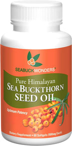 SEABUCKWONDERS Aceite de Semilla de Espino Amarillo Orgánico - Omega 3-6-9, 120 Cápsulas Blandas