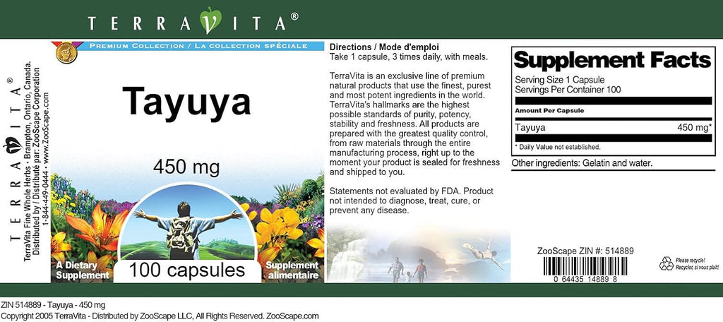 Tayuya - 450 mg (100 Cápsulas) - 3 Pack