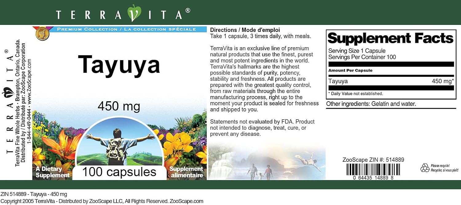 Tayuya - 450 mg (100 Cápsulas) - 3 Pack