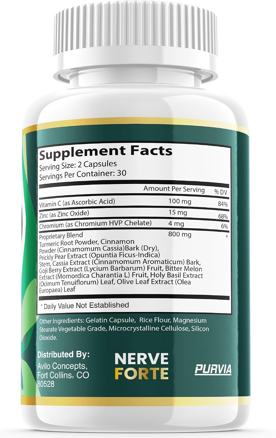 Nerve Forte (2 Pack) - Cápsulas de Fórmula Avanzada para el Bienestar General, 120 Cápsulas