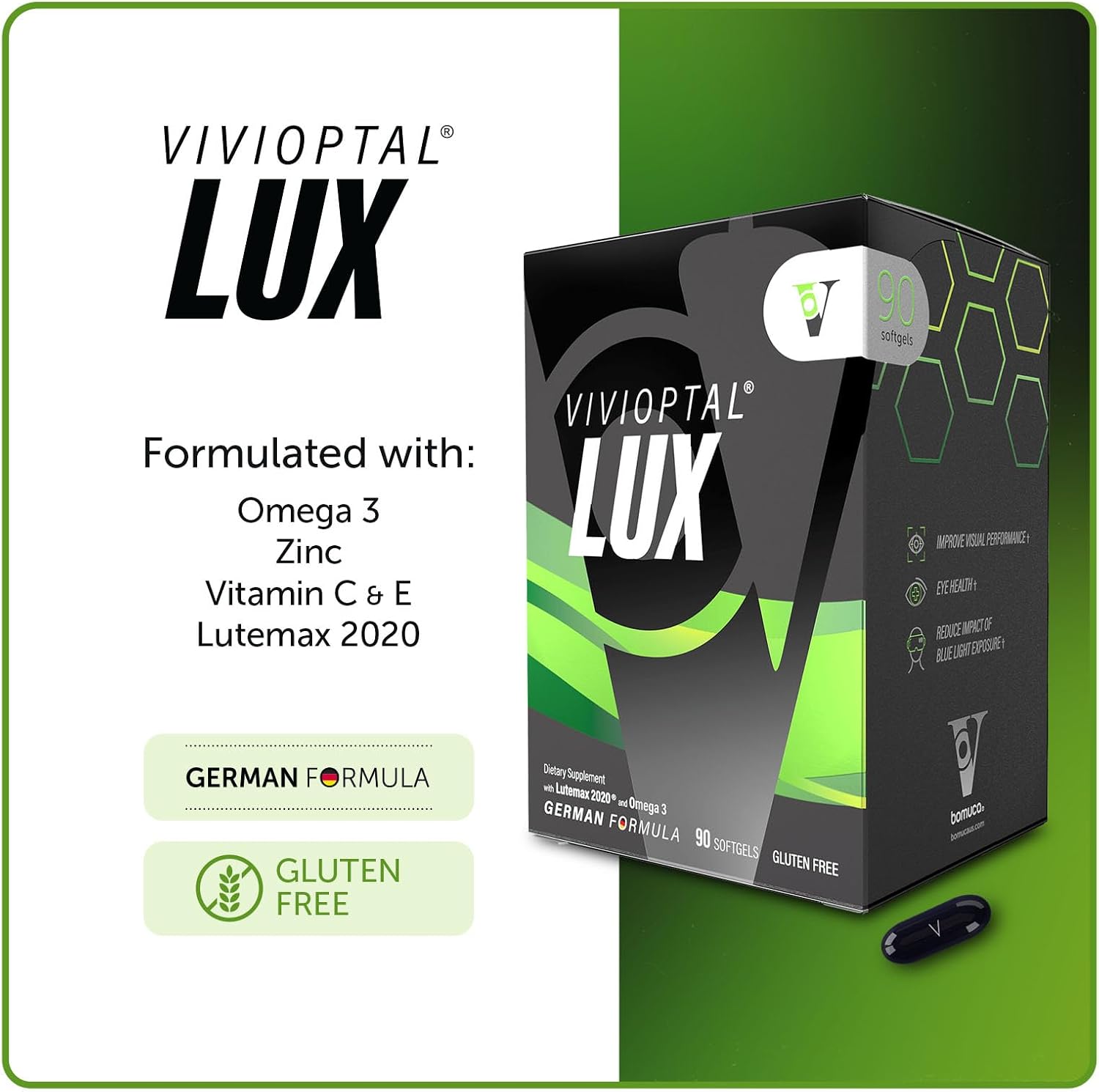 Vivioptal Lux, 90 Cápsulas Blandas - Multivitamínico con Luteína, Zeaxantina y Omega-3