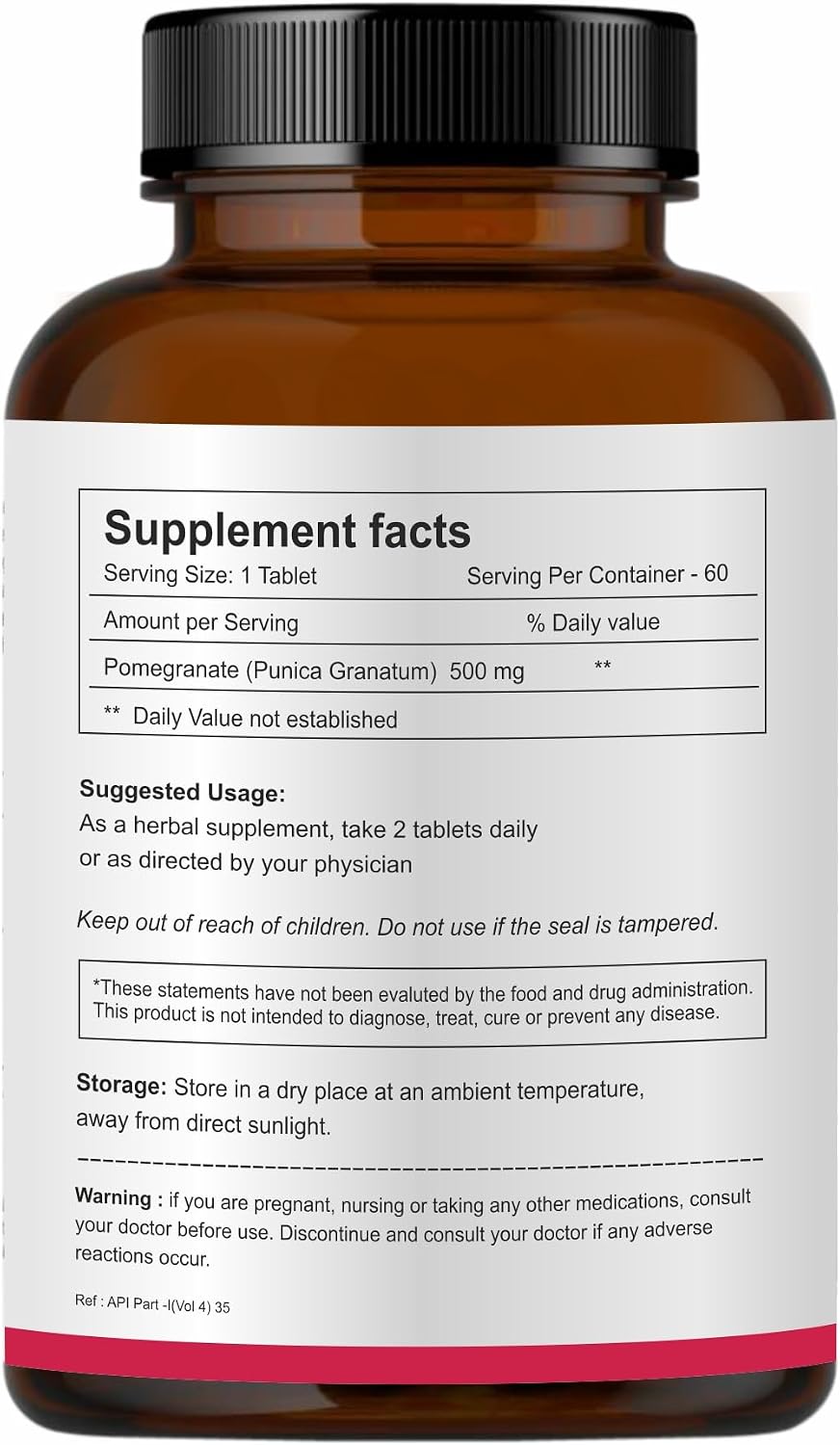 Herb Essential Extracto de Granada 500mg - 60 Comprimidos Veganos