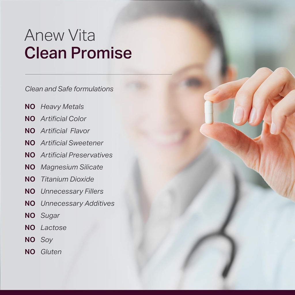 Anew Vita Policosanol 40 mg - 120 Cápsulas Vegetales - Complemento Alimenticio de Policosanol de Caña de Azúcar Cubana - No GMO, Sin Gluten