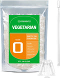 wananfu Cápsulas Vegetarianas Vacías Tamaño 0 (100 Unidades) con Cuchara de Laboratorio Micro
