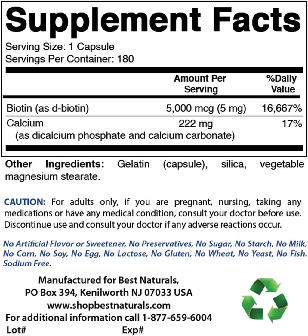 Best Naturals Biotina 5 mg