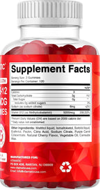 Vitamatic Vitamina B12 5000 mcg (Metilcobalamina) Gominolas - 240 Unidades, Sabor Cereza Natural